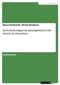 Cover: Zu Ver&auml;nderungen im Sprachgebrauch: Die Anrede im Deutschen - GRIN Verlag