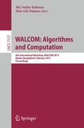 Cover: WALCOM: Algorithm and Computation - Springer