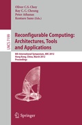 Cover: Reconfigurable Computing: Architectures, Tools and Applications - Springer