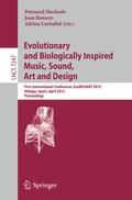 Cover: Evolutionary and Biologically Inspired Music, Sound, Art and Design - Springer