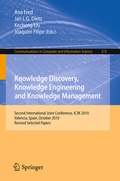 Cover: Knowledge Discovery, Knowledge Engineering and Knowledge Management - Springer