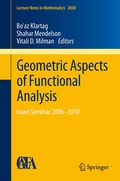 Cover: Geometric Aspects of Functional Analysis - Springer