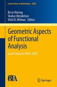 Enlarge image Cover: Geometric Aspects of Functional Analysis - Springer