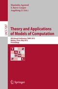 Cover: Theory and Applications of Models of Computation - Springer