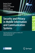 Cover: Security and Privacy in Mobile Information and Communication Systems - Springer