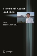 Cover: A Tribute to Prof. Dr. Da Ruan - Springer