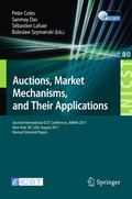 Cover: Auctions, Market Mechanisms and Their Applications - Springer
