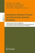 Cover: Enterprise, Business-Process and Information Systems Modeling - Springer
