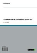 Cover: Aufgabe und Inhalt des Pr&uuml;funsgberichts nach &sect; 321 HGB - GRIN Verlag