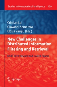 Enlarge image Cover: New Challenges in Distributed Information Filtering and Retrieval - Springer