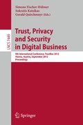 Cover: Trust, Privacy and Security in Digital Business - Springer