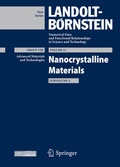 Cover: Nanocrystalline Materials, Subvolume A - Springer