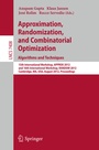 Cover: Approximation, Randomization, and Combinatorial Optimization. Algorithms and Techniques - Springer