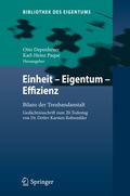 Cover: Einheit - Eigentum - Effizienz - Springer
