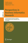 Cover: Perspectives in Business Informatics Research - Springer