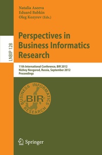 Enlarge image Cover: Perspectives in Business Informatics Research - Springer