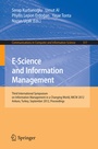 Cover: E-Science and Information Management - Springer