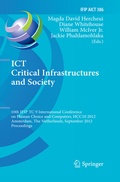 Cover: ICT Critical Infrastructures and Society - Springer