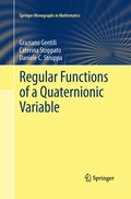 Cover: Regular Functions of a Quaternionic Variable - Springer