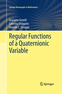 Enlarge image Cover: Regular Functions of a Quaternionic Variable - Springer