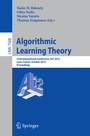 Cover: Algorithmic Learning Theory - Springer