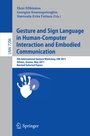 Cover: Gesture and Sign Language in Human-Computer Interaction and Embodied Communication - Springer