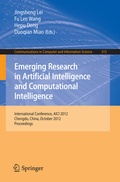 Cover: Emerging Research in Artificial Intelligence and Computational Intelligence - Springer