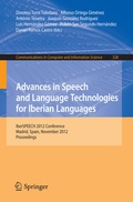 Cover: Advances in Speech and Language Technologies for Iberian Languages - Springer