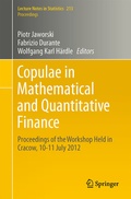 Cover: Copulae in Mathematical and Quantitative Finance - Springer