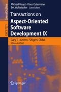 Cover: Transactions on Aspect-Oriented Software Development IX - Springer