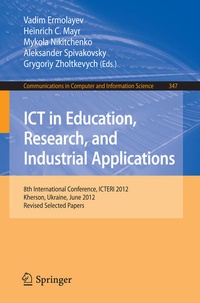 Enlarge image Cover: ICT in Education, Research, and Industrial Applications - Springer
