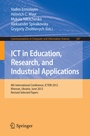 Cover: ICT in Education, Research, and Industrial Applications - Springer