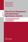 Cover: Data Privacy Management and Autonomous Spontaneous Security - Springer
