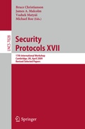 Cover: Security Protocols XVII - Springer