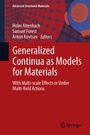 Cover: Generalized Continua as Models for Materials - Springer