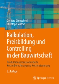 Abbildung von: Kalkulation, Preisbildung und Controlling in der Bauwirtschaft - Springer Vieweg