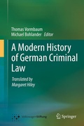 Cover: A Modern History of German Criminal Law - Springer