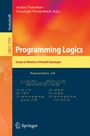 Cover: Programming Logics - Springer
