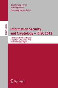 Abbildung von: Information Security and Cryptology -- ICISC 2012 - Springer
