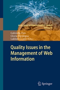 Enlarge image Cover: Quality Issues in the Management of Web Information - Springer