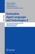Cover: Declarative Agent Languages and Technologies X - Springer