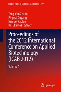 Enlarge image Cover: Proceedings of the 2012 International Conference on Applied Biotechnology (ICAB 2012) - Springer