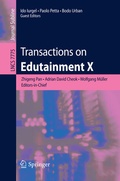 Cover: Transactions on Edutainment X - Springer