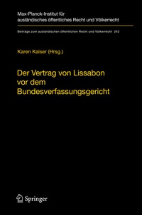 Abbildung von: Der Vertrag von Lissabon vor dem Bundesverfassungsgericht - Springer