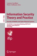 Cover: Information Security Theory and Practice. Security of Mobile and Cyber-Physical Systems - Springer