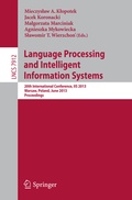 Cover: Language Processing and Intelligent Information Systems - Springer