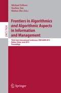 Bild: Frontiers in Algorithmics and Algorithmic Aspects in Information and Management - Springer