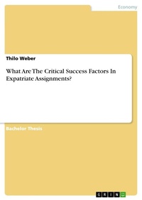 Enlarge image Cover: What Are The Critical Success Factors In Expatriate Assignments? - GRIN Verlag
