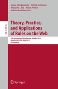 Cover: Theory, Practice, and Applications of Rules on the Web - Springer