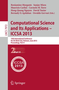 Enlarge image Cover: Computational Science and Its Applications -- ICCSA 2013 - Springer